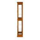 Curio Cabinet Lighted Curio Diapaly Cabinet With Adjustable Shelves And Mirrored Back Panel, Tempered Glass Doors (6 Tier), (E26 Light Bulb Not Included)