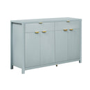 Modern Wave-Pattern Sideboard Cabinet with 2 Drawers and 4 Doors, 3-Level Adjustable Shelves, Aluminum Arc Handles, Scandinavian Style, 3 Colors, Suitable for Entryway, Living Room, Foyer