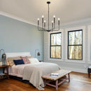 Modern Black 6 Light Chandelier Dining Farmhouse Pendant
