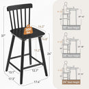 Classic Wooden Bar Stools Set of Four for Kitchen