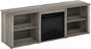 70 Inch TV Stand With Electric Fireplace In French Oak Grey