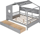 Kids Full Playhouse Bed With Drawers Shelves Storage