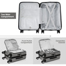 Carry-on Luggage 20 Inch Front Open Luggage Lightweight Suitcase with Front Pocket and USB Port, 1 Portable Carrying Case