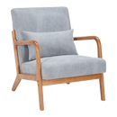 Mid-Century Modern Accent Chair, Arm Chair Living Room Chairs with Pillow Upholstered Reading Chair with Solid Wood Frame &  Living Room Bedroom Balcony (Antique Dark Grey)