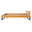 PINE WOOD BED FRAME KING SIZE,NATURAL & BLACK COLOR