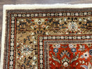 Persian Tabriz Rug 6x10, Burnt Orange and Tan, Animal Pictorials, Deer, Floral, Taba Tabae Carpet