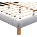 King Size Upholstered Platform Bed Frame with Cookie-Shaped Soft Headboard, Easy Assembly, Grey