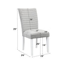 Elizaveta - Side Chair (Set of 2) - Gray Velvet &White High Gloss
