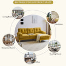 Modern Velvet L-Shaped Sectional Sofa for Living Room or Bedroom, Yellow, 82.6'