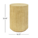 MGO Cylindrical Side Table, Wood-like texture, Antique brown Color