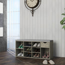 Storage Bench, Shoe Bench, Entryway Bench with Padded Cushion, Drawer and Open Compartments, Bench with Storage, 3 Tier Shoe Rack Bench