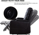 Black Leather Power Recliner With Usb And Cup Holders