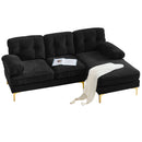 82.6' Modern Sectional Sofas Couches Velvet L-Shaped Couches for Living Room, Bedroom, Black