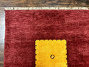 Modern Indo Persian Gabbeh Rug 7x10, Red, Tribal Area Rug