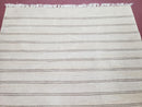 New Striped Turkish Kilim Area Rug 4x6 ft, Hand-Knotted, Wool, Light Gray, Earth Tone Decor, Flatweave Kilim, Two Toned Rug, Southwestern