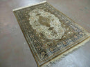 3' X 5' Fine Handmade Chinese Silk Rug Deer Birds Hand Knotted One Of A Kind