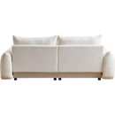 Lamb's wool 2-seater cushion sofa 90" comfortable sofa for living room Bedroom and other casual spaces Lamb's wool sofa with 2 cushions and 2 ball pillows. (BEIGE)two sets