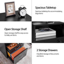 Black Under Desk File Cabinet 2 Drawers Lockable Wheels