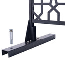 Outdoor & Indoor Privacy Screen Metal Privacy Screen 76' H×48' W Freestanding Decorative Privacy Screen Black Steel