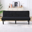 Stylish Corduroy Sofa Bed with Convertible Design in Black, Beige, Pink - 66-Inch