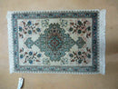 1' 9" X 2' 5" Handmade Indian Wool Rug Lahore Floral Design Small Oriental Rug Beige & Teal