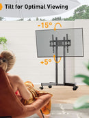 Mobile TV Stand 32 To 70 Inch With Wheels Height Adjustable