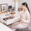 White And Gold Vanity Desk With Drawers For Bedroom