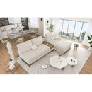 114" L-shaped Sofa Sectional Sofa with Two USB Ports and Two Power Sockets, a Storage Drawer and a Reversible Chaise Lounge for Living Room, Beige