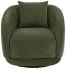 Arnaud Chenille Upholstered Swivel Accent Chair Green