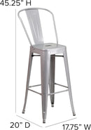 Commercial Grade Metal Barstool Set for Indoor Outdoor Use