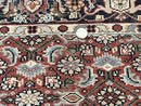Indo Persian Rug 3x5, Red and Navy Blue, Wool Vintage Handmade Small Carpet 3 x 5 ft, Herati Pattern, Bidjar Rug