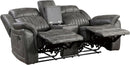 3 Piece Recliner Living Room Set In Brownish Gray Microfiber