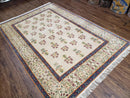 Tufenkian Rug 5.9 x 8.6, Tibetan Nepalese Rug, Hand Knotted, Soft Shiny Wool, Repeated Motifs, Contemporary Modern, Area Rug 6x9, Vintage