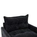 UNITED WE WIN Swivel Barrel Chair - Mid Century Modern Chair, Thick Padded Arm Chair with Solid Metal Base, Comfortable Single Sofa Chair, Swivel Accent Chair for Living Room Bedroom