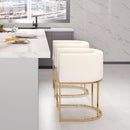 Counter Height Bar Stools Set Of 2 Ivory Velvet 24 Inch