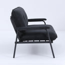 Modern Black Metal Frame Sofa with Sponge Filling for Compact Spaces and Versatile Use