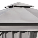 TREXM 10x12 Outdoor Gazebo Tent with Double Roofs, Patio Gazebo with Mosquito Netting and Privacy Screens, Patio Canopy for Shade and Rain for Backyard, Garden, Lawn and Deck (Grey)