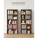 Rustic Brown Bookshelf Five Tier Adjustable Shelves