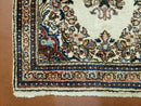 2' 7" X 4' Vintage Handmade Indian Medallion Wool Floral Beige Rug