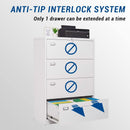 Lockable 4 Drawer Metal File Cabinet For Home Office