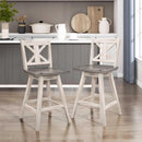 Amsonia Counter Height Swivel Barstool Set 2 White