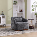 Swivel Barrel Chair, Comfy Round Accent Sofa Chair for Living Room, 360 Degree Swivel Barrel Club Chair, Leisure Arm Chair for Nursery, Hotel, Bedroom, Office, Lounge (Gray)