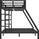 Metal Twin XL over Queen Bunk Bed for Teens and Adults,Space-Saving/Noise Reduced/No Box Spring Needed,Black