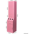 Salon Station, Barber Stations with 2-Tier Storage Shelf with Door, Hair Styling Storage Cabinet with 2 Drawer, a Large Storage Cabinet & 3 Hot Tool Holders