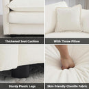 Beige 2 Piece Loveseat Armchair Set Chenille Upholstery