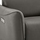 Power Recliner Chair USB Charging Charcoal Faux Leather