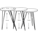 Grey Marble Nesting Tables Set Of 3 Modern Round End Tables