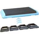 Adjustable Aerobic Stepper Workout Step with 4 Risers Fitness & Exercise Platform Trainer