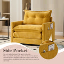 UNITED WE WIN Swivel Barrel Chair - Mid Century Modern Chair, Thick Padded Arm Chair with Solid Metal Base, Comfortable Single Sofa Chair, Swivel Accent Chair for Living Room Bedroom
