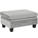 Modern Sectional Sofa with Storage Ottoman, L-Shape Couch with 2 Pillows and Cup Holders, Gray Velvet, 105 inch